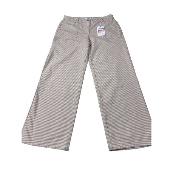 Cali 1850 Womens Striped Wide-Leg Pants Size 13 Polyester & Cotton - Picture 1 of 11